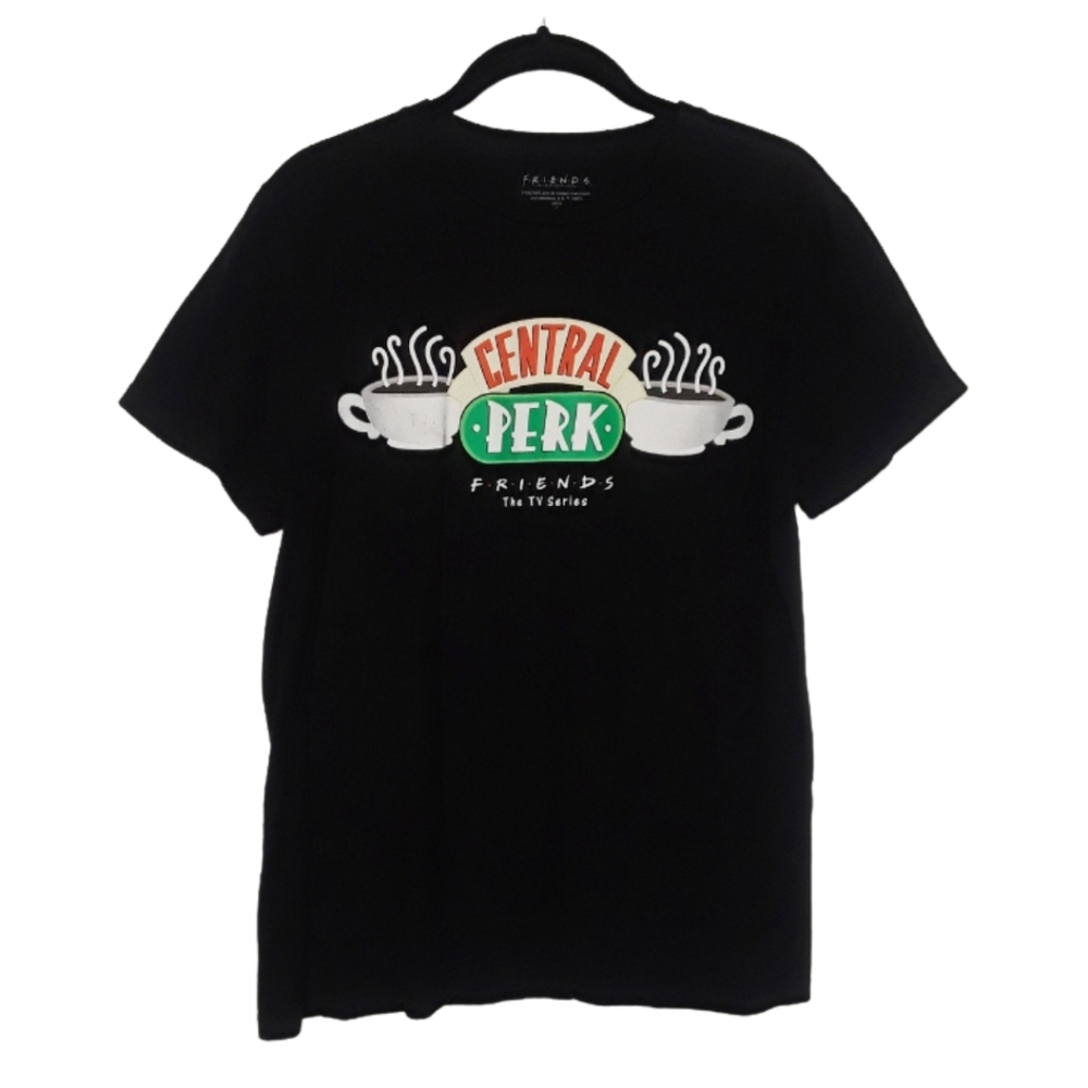 FRIENDS Central Perk Coffee Graphic TV Black Short Sleeve T Shirt Small